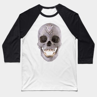 Diamond Skull Bling Shiny Sparkle Skull Diamond Baseball T-Shirt